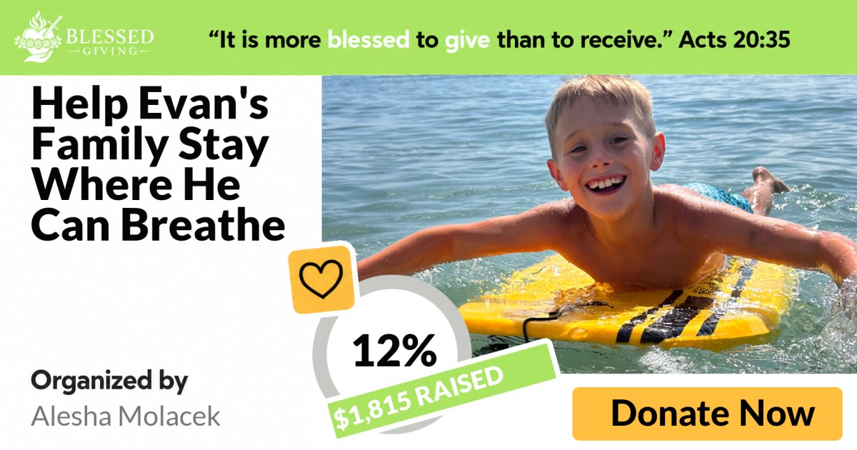 Share image for Help Evan's Family Stay Where He Can Breathe More Freely